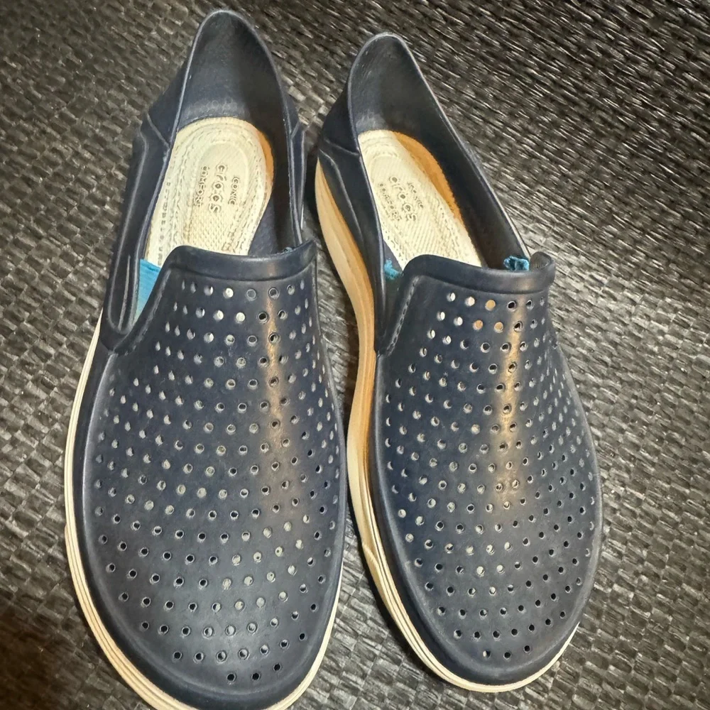 CROCS Kids Navy Slip-On Slippers